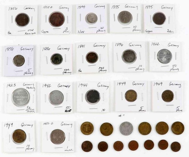 LOT OF 30 IMPERIAL GERMAN & POST WWII COINS