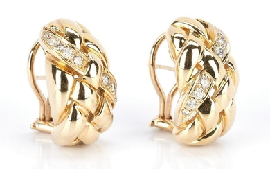 Ladies 14K Gold and Diamond Earrings
