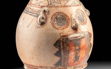 Large Costa Rican Polychrome Pottery Vessel