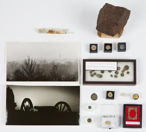 Large Group of Civil War Relics with 2 photographs