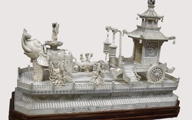 Large Impressive Chinese Carved Group