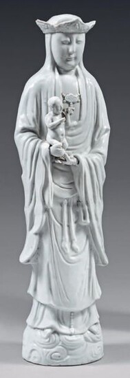 Large statuette in white porcelain of China.