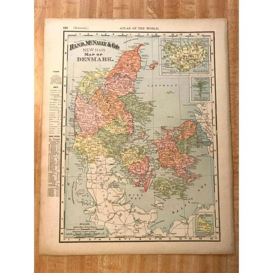 Late 1800's Atlas Map of Denmark