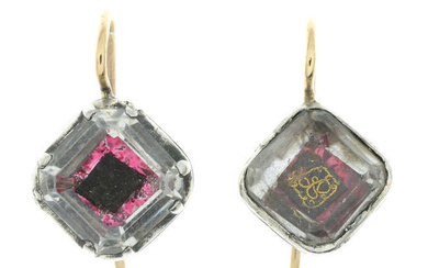 Late 19th 'Stuart crystal' earrings