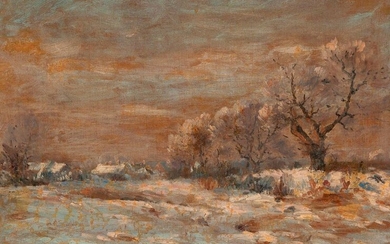 Lefebvre "snow landscape" canvas signed lower left