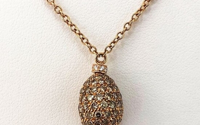 Leo Pizzo - 18 kt. Gold, Pink gold - Necklace, Necklace with pendant - 2.41 ct Brown diamonds - Diamonds