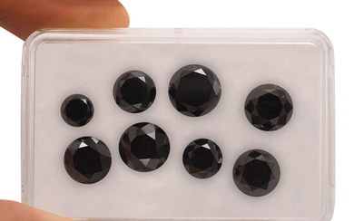 Lot of 8 natural black diamonds (unknown if the...