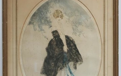 Louis Icart, Woman in a Black Dress
