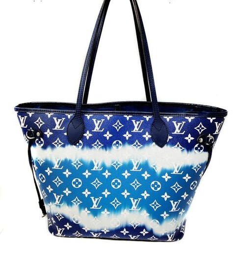 LOUIS VUITTON M45128 NEVERFULL MM ESCALE COLLECTION BLUE TOTE BAG