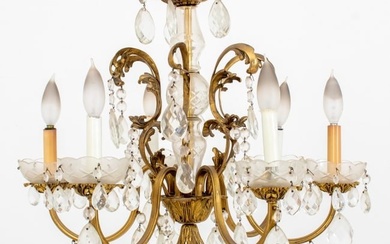 Louis XV Style Glass Baluster 6-Light Chandelier