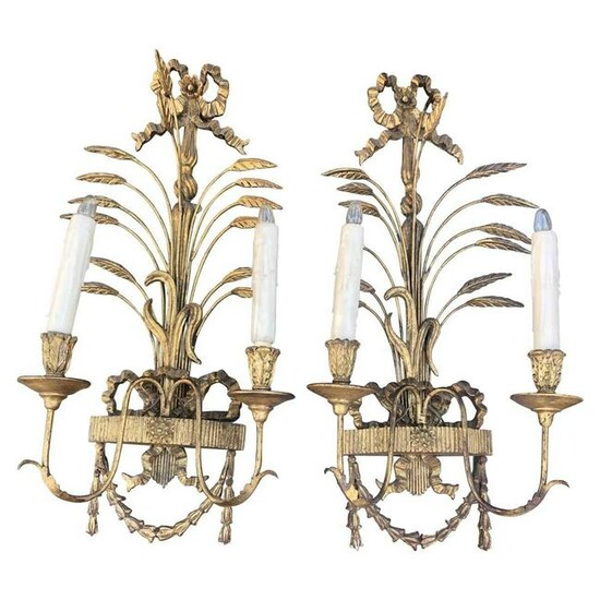 Louis XVI Style Two-Light Sconces