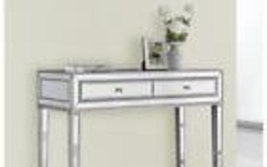 MIRRORED CONSOLE TABLE WRITING DESK ANTIQUE SILVER LIVING ROOM BEDROOM BATHROOM
