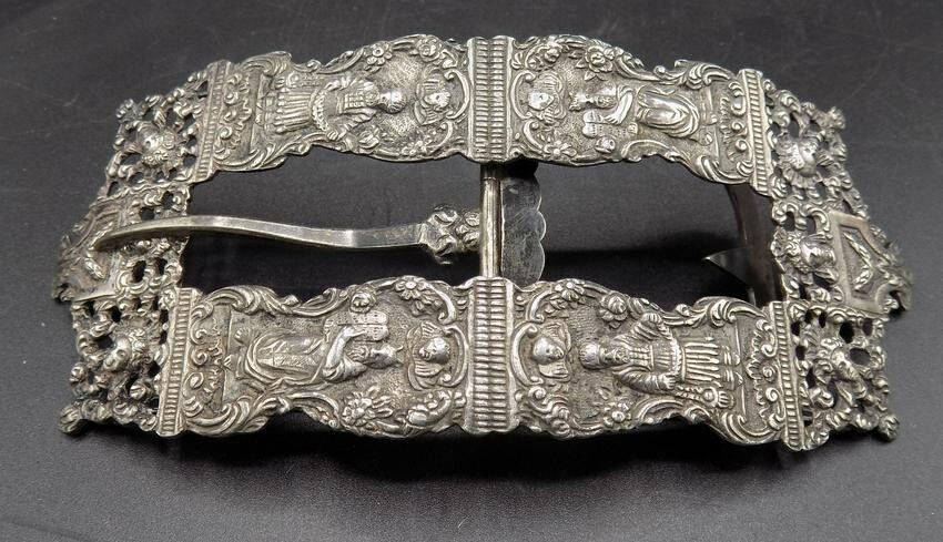 Magnificent .900 silver Victorian belt buckle