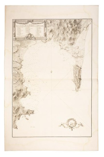 Map of Gibraltar and the Algeciras Bay 1786