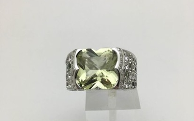 Mauboussin - 18 kt. White gold - Ring - 6.90 ct BERYL - Diamonds, Tourmalines