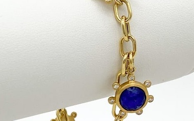 Mazza Lapis Moonstone & Diamond Charm Bracelet