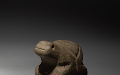 Mezcala, Estado de Guerrero, Mexico Stone Figure in the shape of a frog. 200 BC - 500 AD. 8 cm length. Spanish Import License.