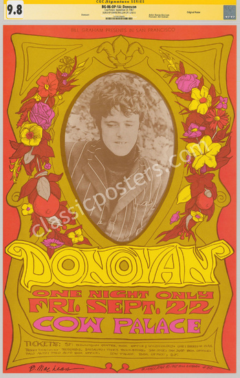 Mint Signed and Certified BG-86 Donovan Poster