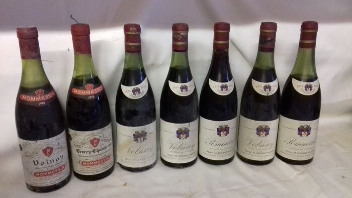 Mixed lot -Mixed lot of red burgundy wines from 1970's- Bourgogne - 7 Bottles (0.75L)