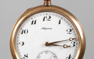 Montre de poche Alpina vers 1920, marquée sur le cadran et le mouvement, montre de...