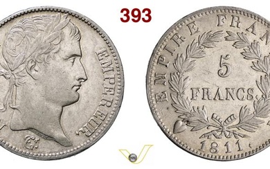 NAPOLEONE I, Imperatore (1804-1814) 5 Franchi 1811, Torino Pagani 32...