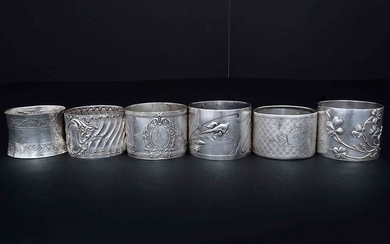 Napkin ring (6) - .950 silver - France - ca. 1900
