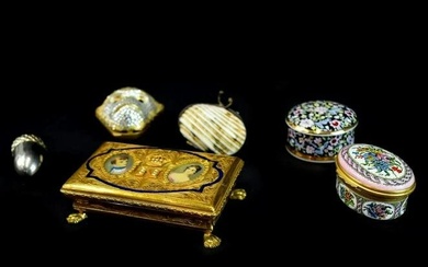 Napoleonic Box and (5) Assorted Pill Boxes