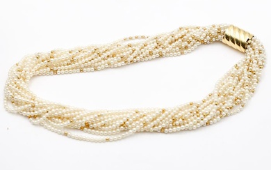 Necklace - Yellow gold Pearl