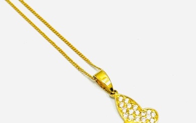 Necklace with pendant Yellow gold Diamond (Natural)