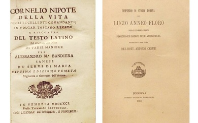 Nepote Cornelio, Giustino, Floro Anneo Lucio - Lotto di 3 Libri di Storia Antica - 1791-1881