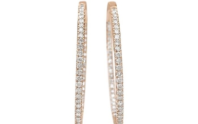 No Reserve - 1.03 Fancy Light Pink Diamonds - 14 kt. Pink gold - Earrings