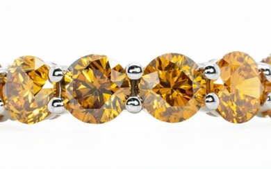 *No Reserve* - 18 kt. White gold - Ring - 3.16 ct Diamond - Natural Fancy Vivid Yellowish Orange - SI1- SI2