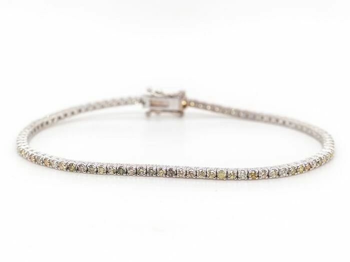 No Reserve Price - 1.43 tcw - 18 kt. White gold - Bracelet Diamond