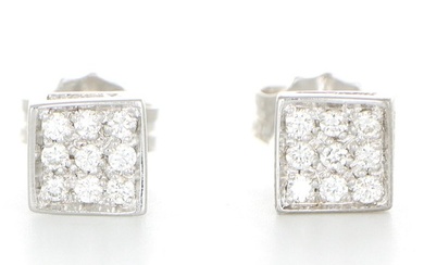 '' No Reserve Price '' New - 18 kt. White gold - Earrings - 0.27 ct Diamond