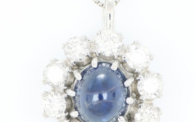 No Reserve Price - Ring - 18 kt. White gold - 1.50 tw. Sapphire - Diamond