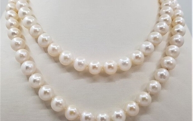 No reserve price - 10x11mm White Cultured Freshwater pearls - Necklace
