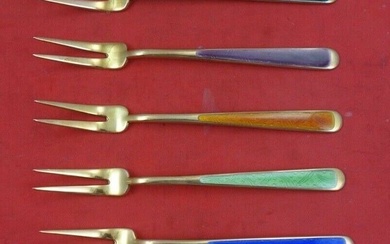 Norwegian Sterling Silver Cocktail Fork set of six 4 3/8"
