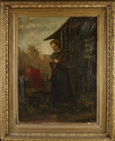 Not signed? 19th century. Hand-working woman