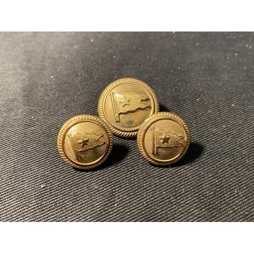 OCEAN LINER: White Star Line uniform brass buttons, all by M...