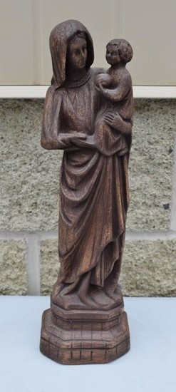 Older Plaster Statue of Mary - Madonna with Child 14