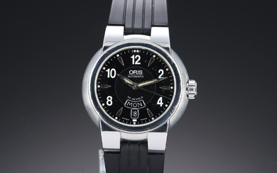 Oris 'TT1 Day-Date'. Automatic men's steel watch with black dial, 2000s