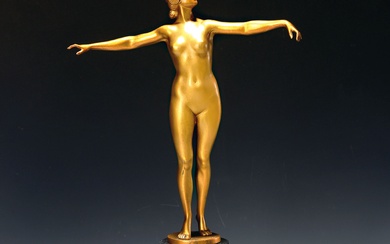Otto Schmidt-Hofer, 1873-1925 Berlin, dancer, bronze figure of a dancing...