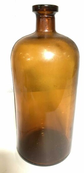 Oversized Brown Glass Apothecary Bottle