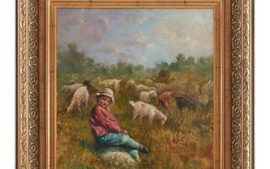 P. GRIFFO (XX secolo) OLIO su tela "Il pastorello"