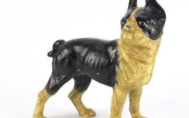 Painted cast iron French bulldog, 23cm wide