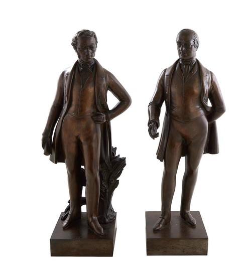 Pair English or American bronze figures (2pcs)