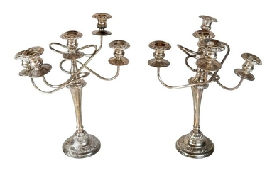 Pair Silver Plated Candelabra, Sold "As Is"