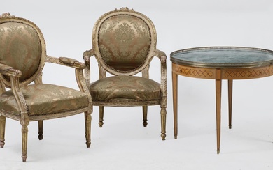Pair of Louis XVI style armchairs, France, 20th century