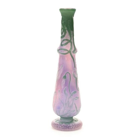 Pedestal Vase,French Cameo Art Glass