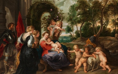 Peter Paul Rubens, 1577 Siegen – 1640 Amsterdam, Kreis/ Nachfolge, RAST AUF DER FLUCHT NACH ÄGYPTEN
